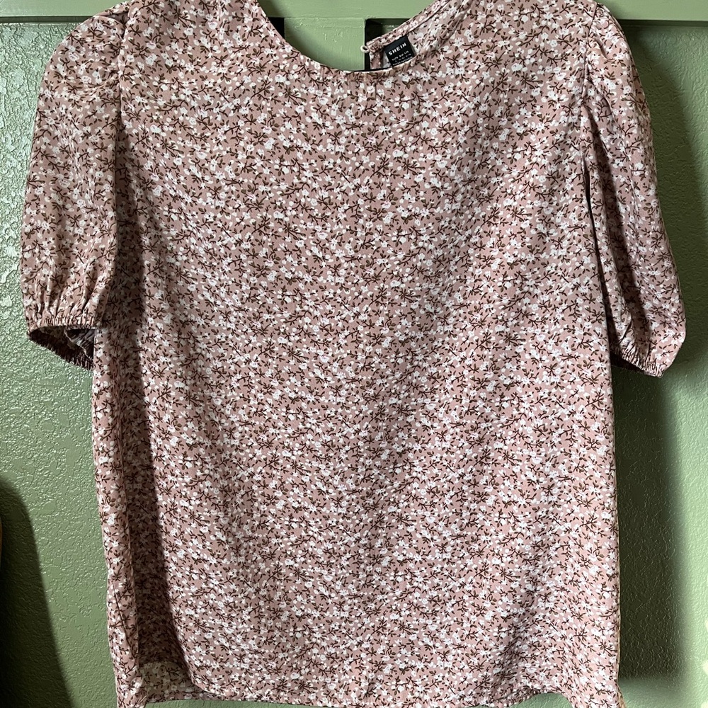 SHEIN Pink Floral Blouse
